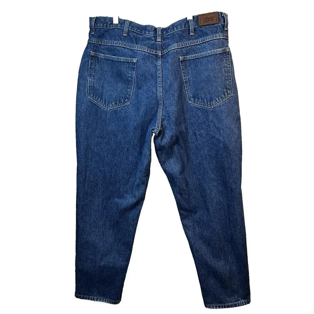 L L Bean Mens Jeans Natural Fit Size 38 x29 104731 Denim Straight Leg Chore Work